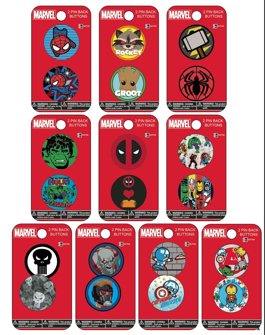 Marvel Heroes Button 144-Piece Assortment Case