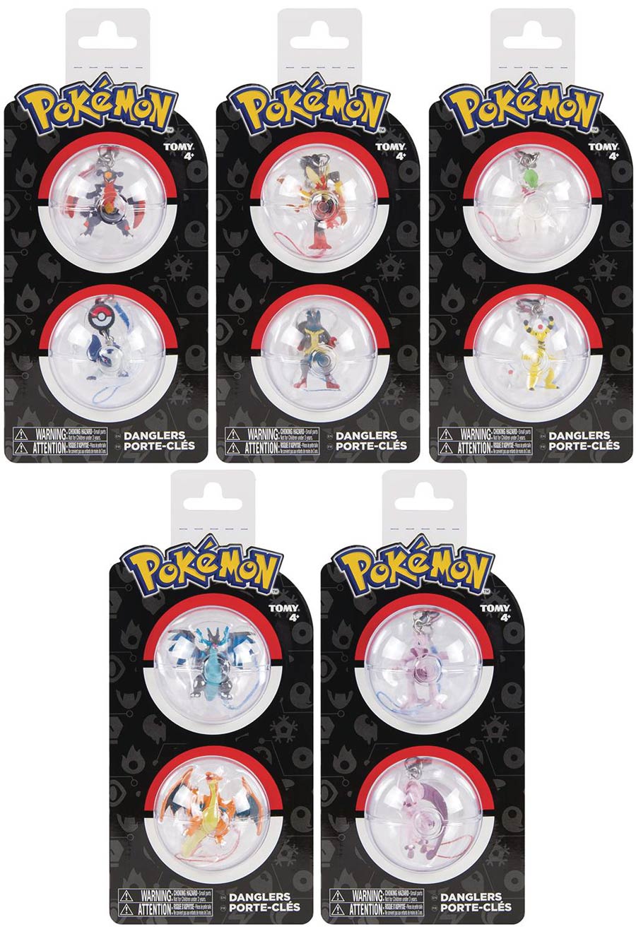 Pokemon 2-Pack Dangler Figure Set 10-Piece Assortment Case