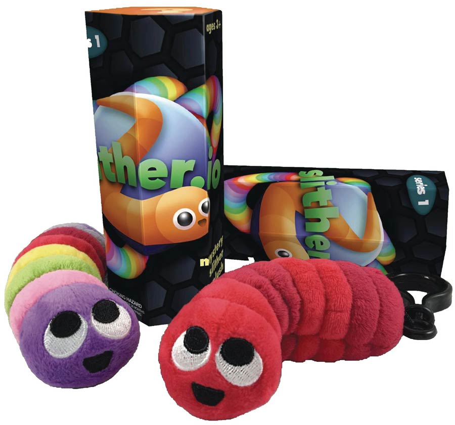 Slither.io Bendable Plush Clip Blind Mystery Box 12-Piece Display