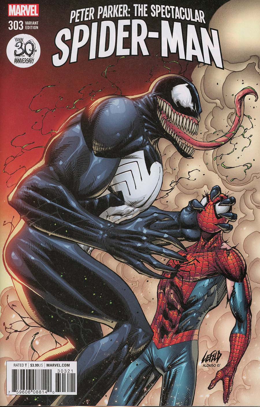 Peter Parker Spectacular Spider-Man #303 Cover B Variant Rob Liefeld Venom 30th Anniversary Cover