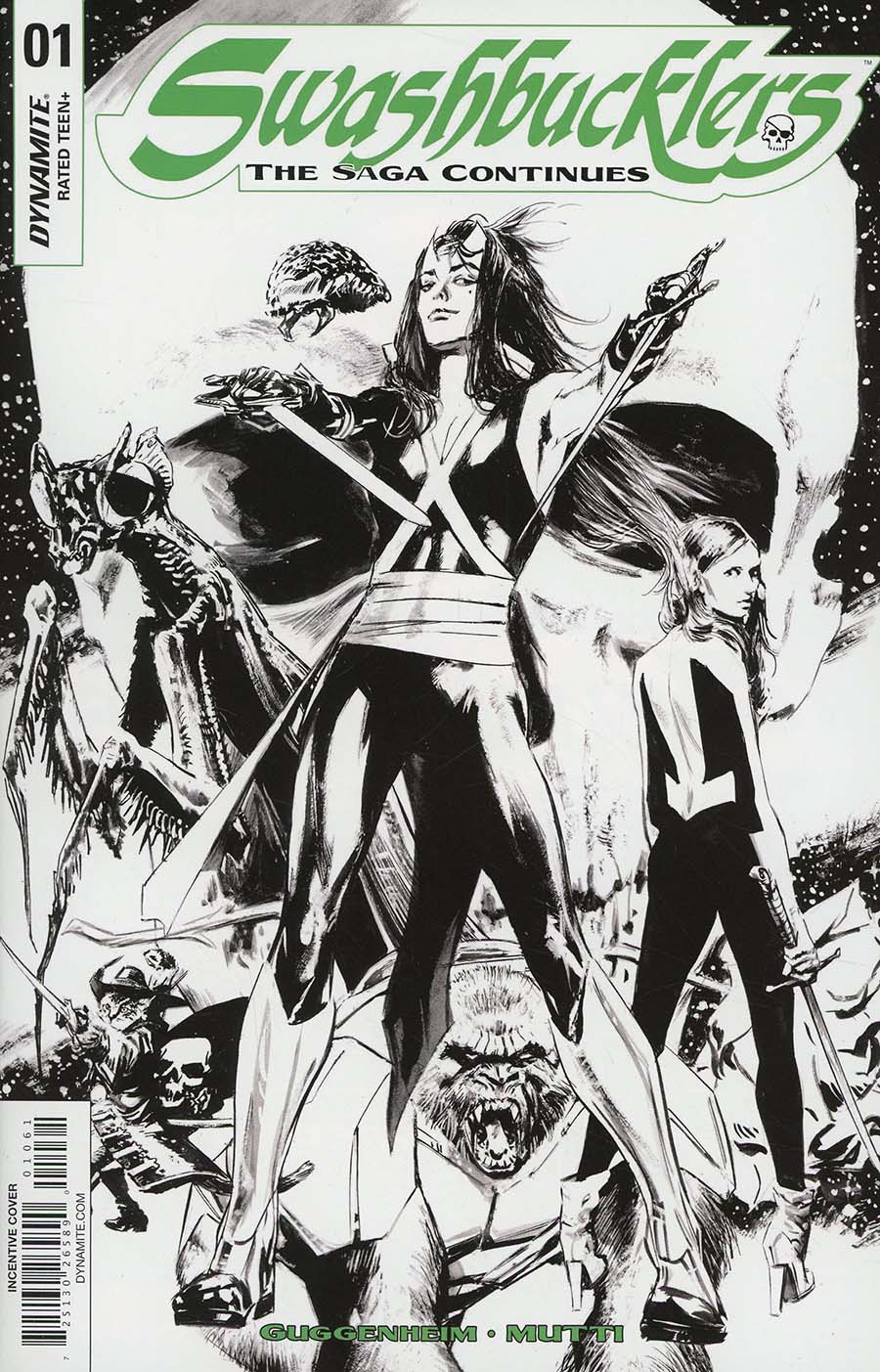 Swashbucklers Saga Continues #1 Cover F Incentive Butch Guice Black & White Cover