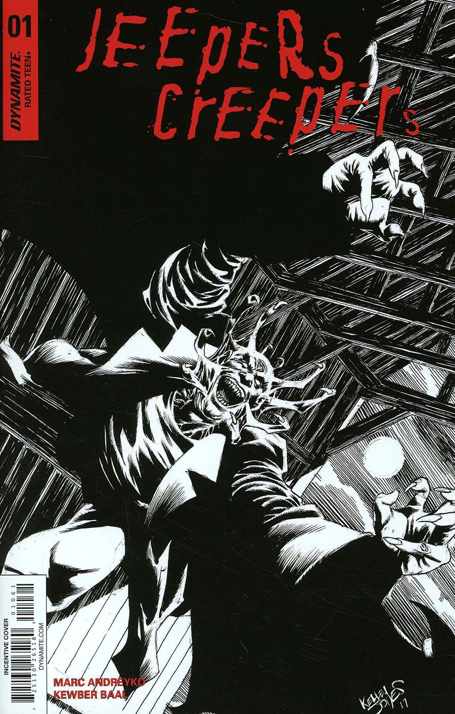 Jeepers Creepers #1 Cover G Incentive Kelley Jones Black & White Cover