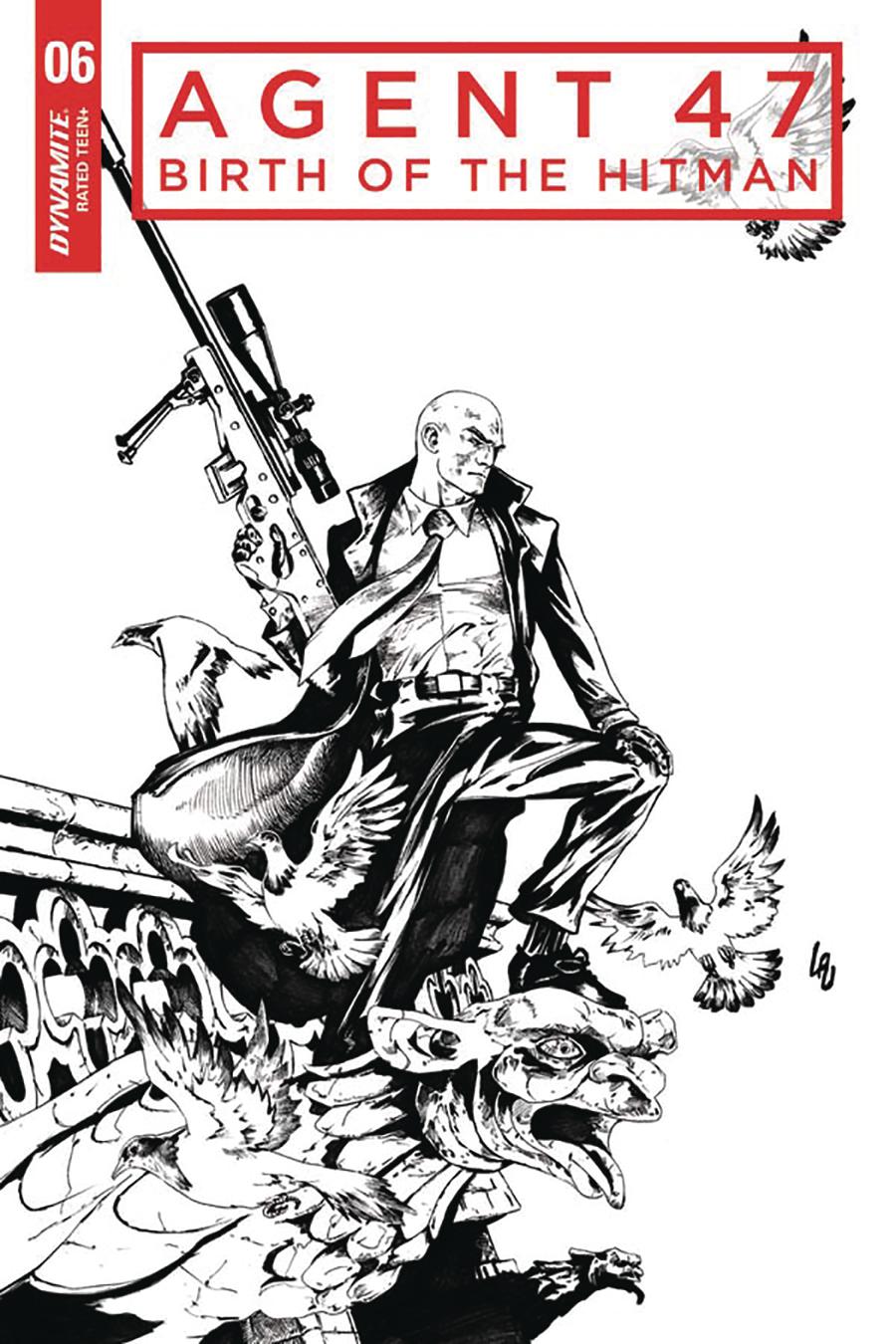 Agent 47 Birth Of The Hitman #6 Cover C Incentive Jonathan Lau Black & White Cover