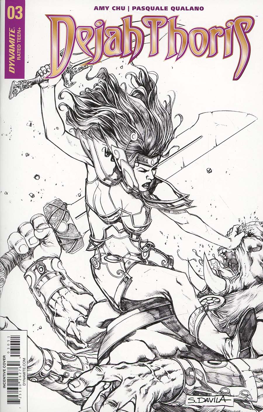 Dejah Thoris Vol 2 #3 Cover E Incentive Sergio Davila Black & White Cover
