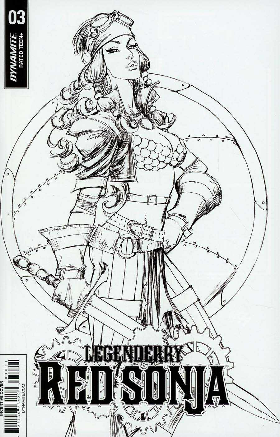 Legenderry Red Sonja Vol 2 #3 Cover B Incentive Joe Benitez Black & White Cover