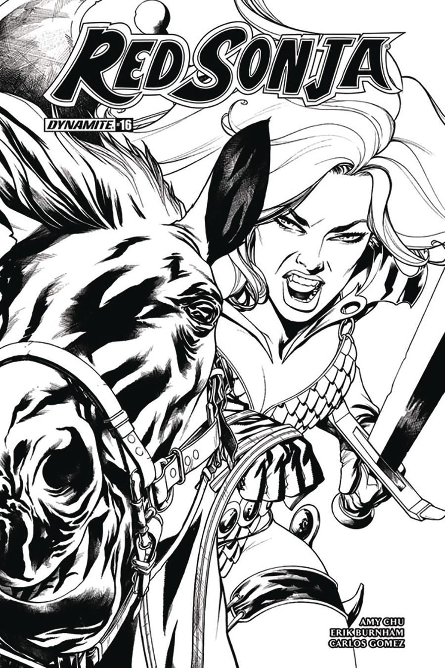 Red Sonja Vol 7 #16 Cover F Incentive Mike McKone Black & White Cover