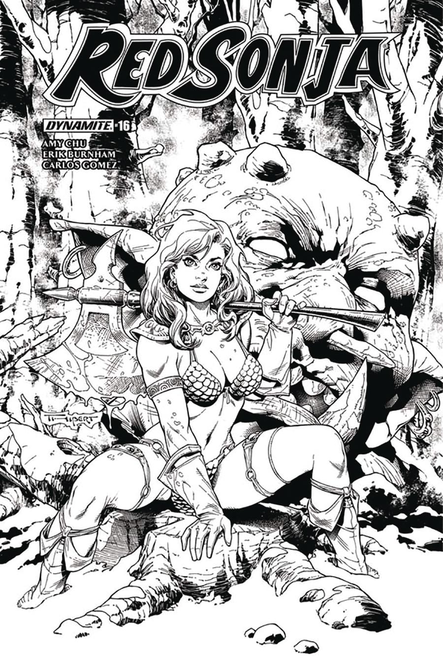 Red Sonja Vol 7 #16 Cover G Incentive Art Thibert Black & White Cover