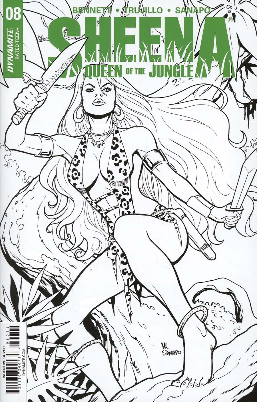 Sheena Vol 4 #8 Cover E Incentive Maria Sanapo Black & White Cover