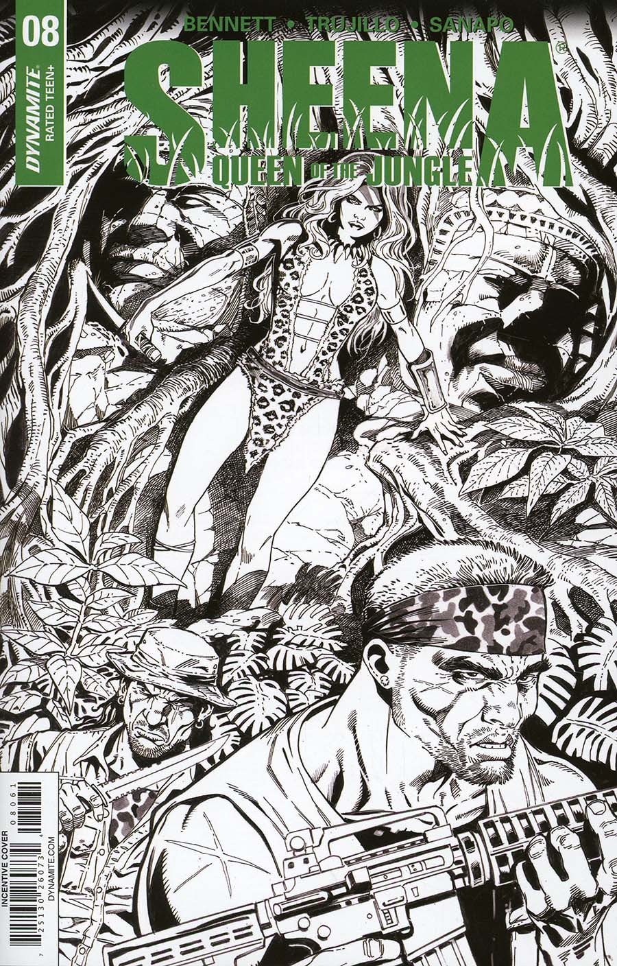 Sheena Vol 4 #8 Cover F Incentive Jan Duursema Black & White Cover