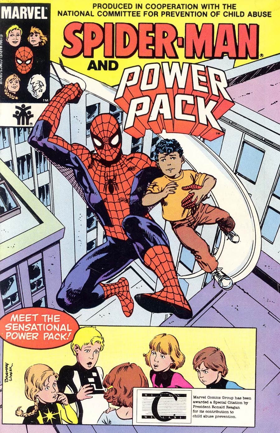 Amazing Spider-Man And Power Pack Prevent Child Abuse Cover C We Can We Care Logo