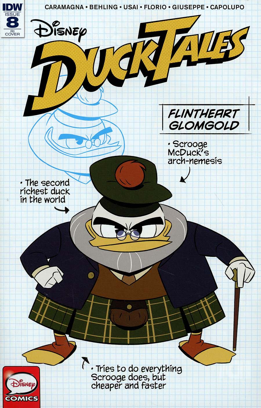 Ducktales Vol 4 #8 Cover C Incentive Blueprint Character-Focused Variant Cover
