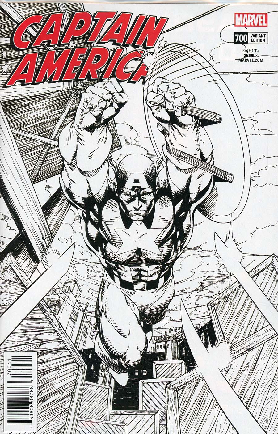 Captain America Vol 8 #700 Cover I Incentive Jim Lee Remastered Sketch Variant Cover