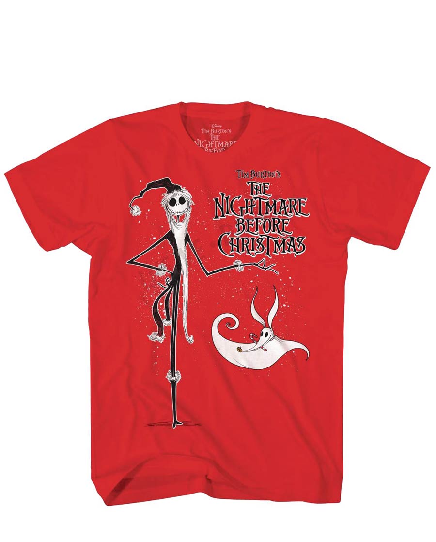 Nightmare Before Christmas Christmas Zero Previews Exclusive Red T-Shirt Large