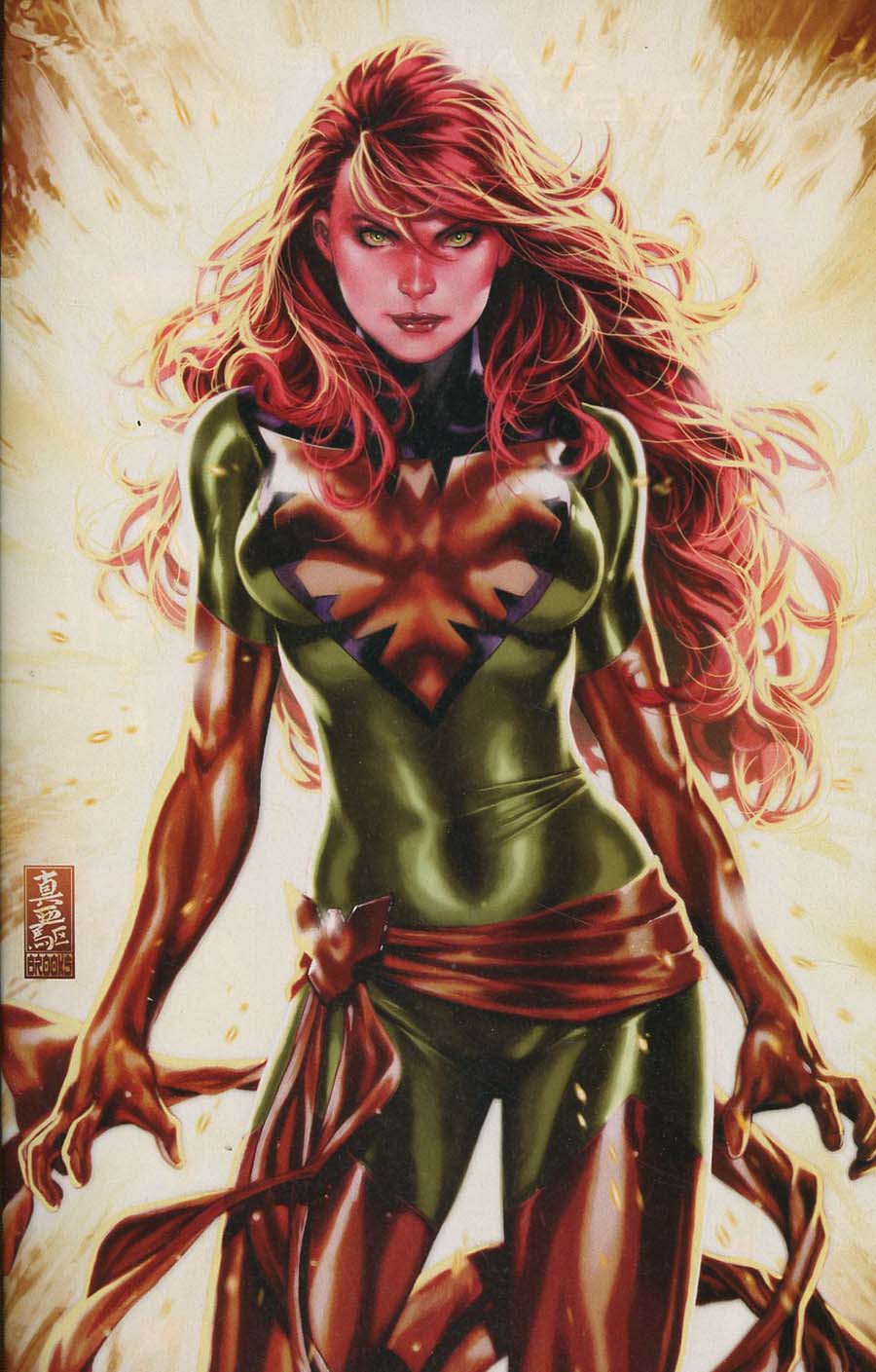 Phoenix Resurrection Return Of (Adult) Jean Grey #1 Cover S Incentive Comic Sketch Art Exclusive Mark Brooks Green Costume Virgin Variant Cover
