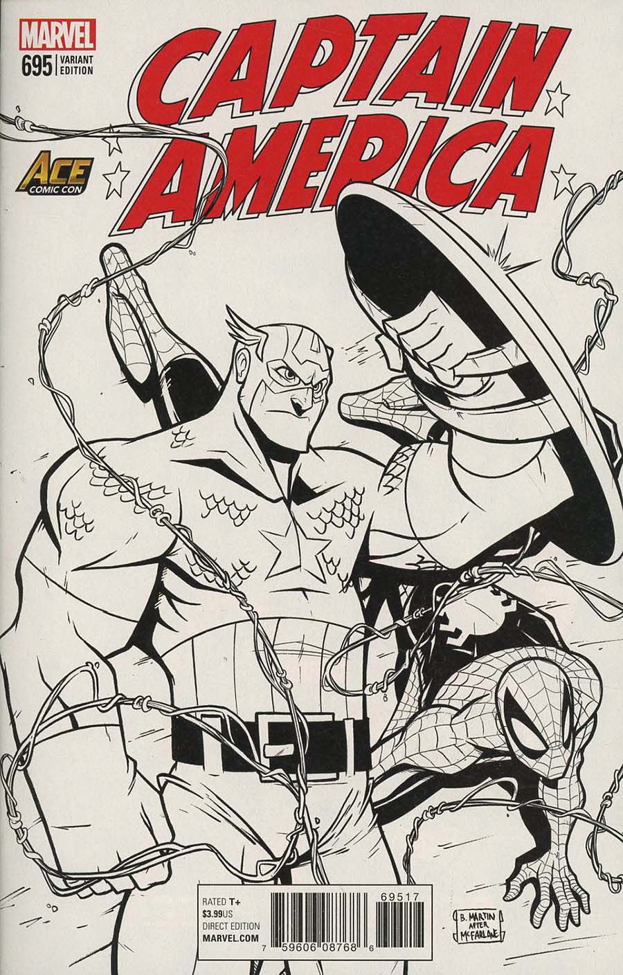 Captain America Vol 8 #695 Cover K Exclusive ACE Universe Billy Martin Homage Sketch Cover