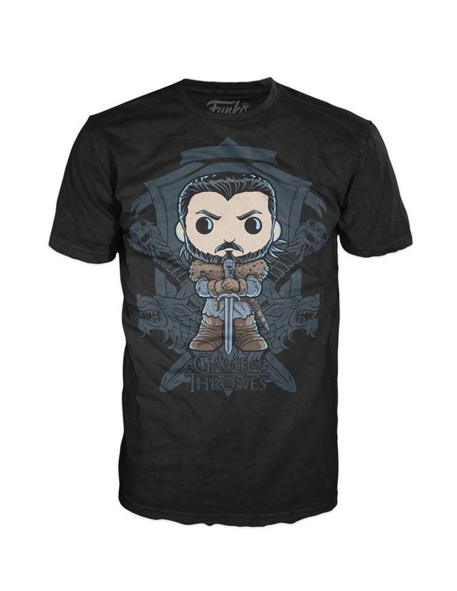 POP Tees Game Of Thrones Jon Snow Crest T-Shirt X-Small