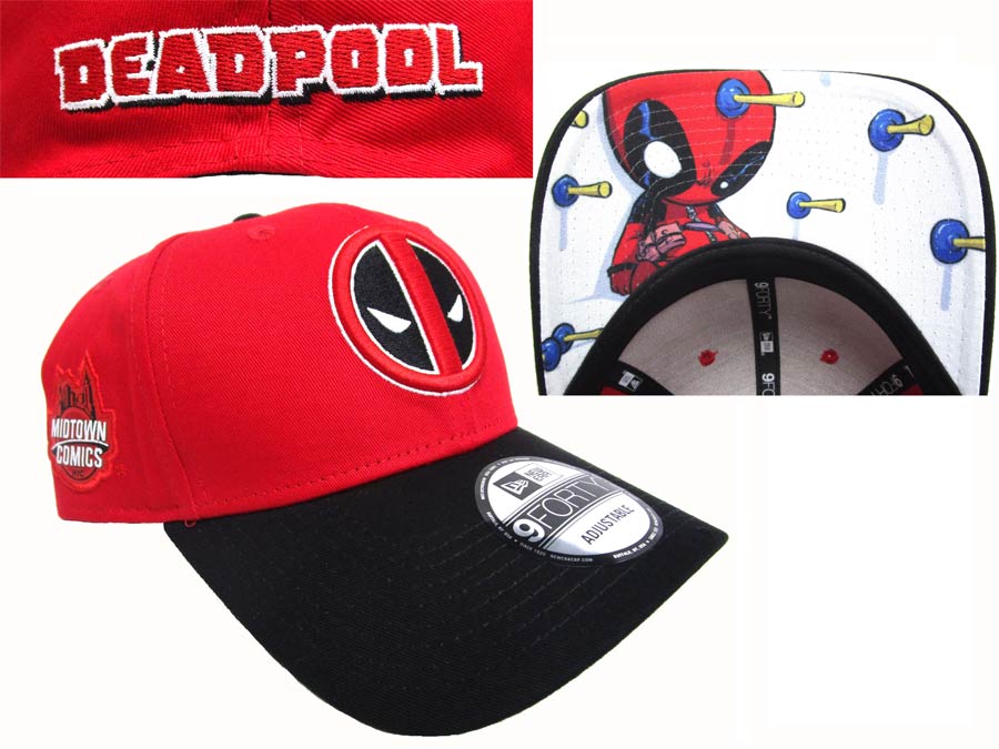 Midtown Comics Exclusive Deadpool Logo Red 940 Velcro Strap Cap