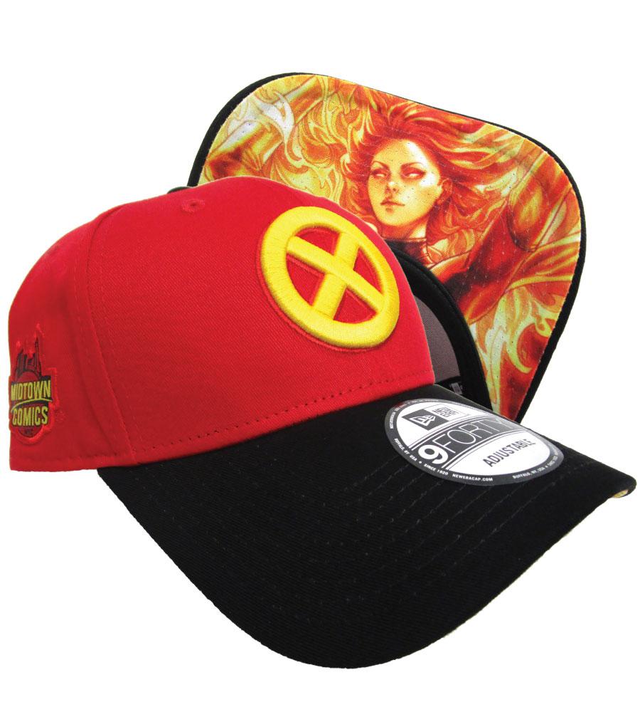 Midtown Comics Exclusive X-Men Logo Dark Phoenix Red 940 Velcro Strap Cap