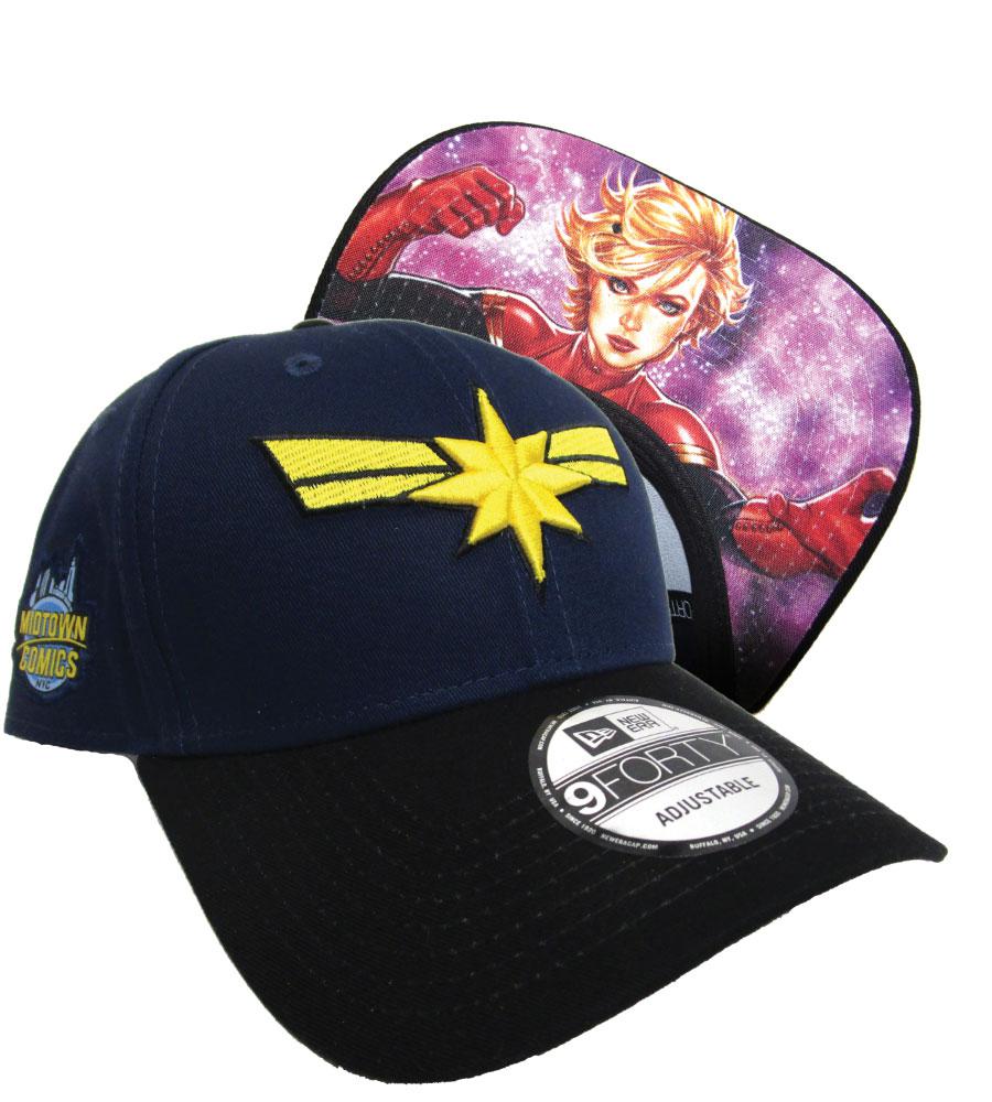 Midtown Comics Exclusive Captain Marvel Logo Royal 940 Velcro Strap Cap