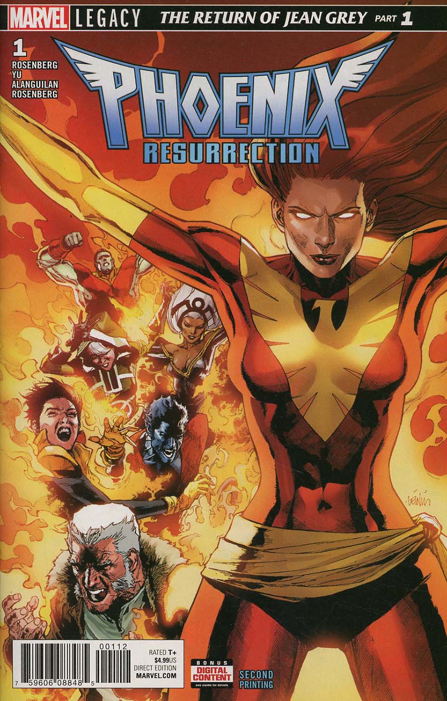 Phoenix Resurrection Return Of (Adult) Jean Grey #1 Cover V 2nd Ptg Variant Leinil Francis Yu Cover