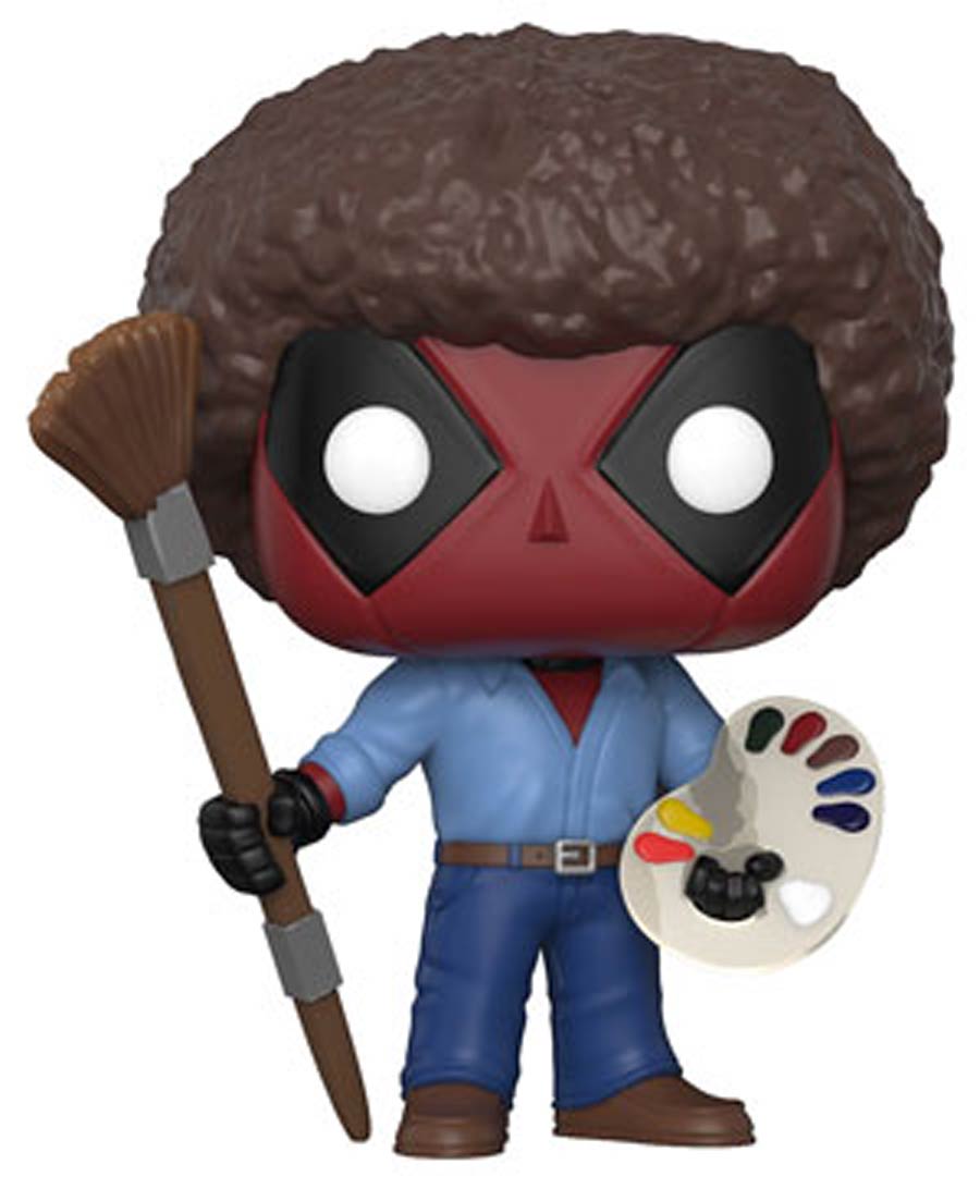 POP Marvel Deadpool Playtime Deadpool Bob Ross Vinyl Bobble Head