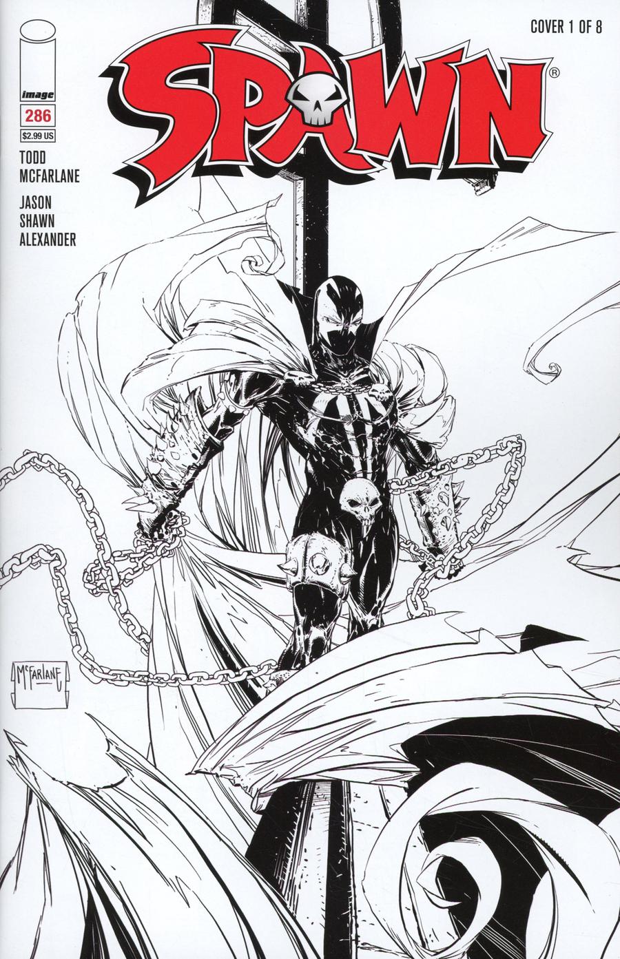 Spawn #286 Cover A Regular Todd McFarlane Black & White Cover