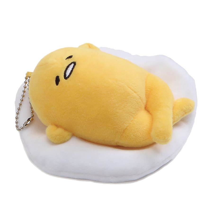 Gudetama Facing Up Plush Keychain