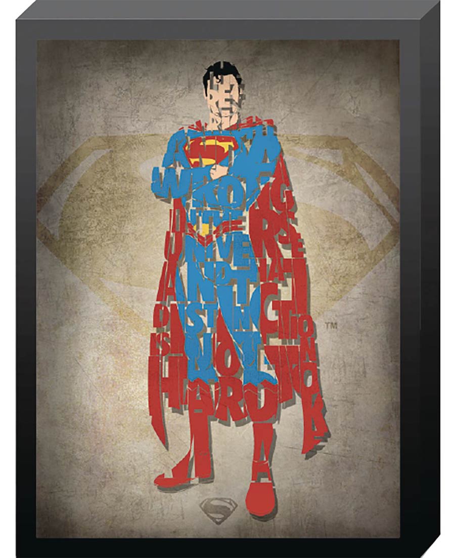 DC Comics Outline Printed Glass Art - Superman