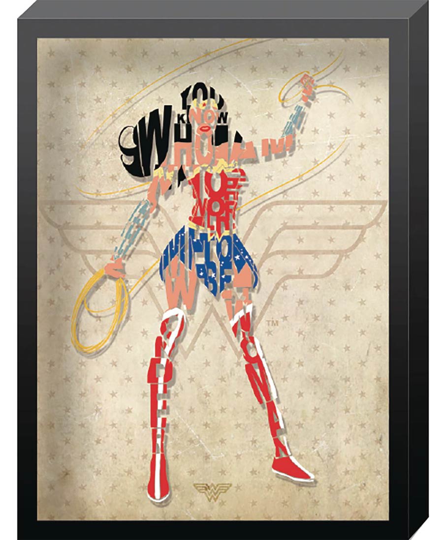 DC Comics Outline Printed Glass Art - Wonder Woman