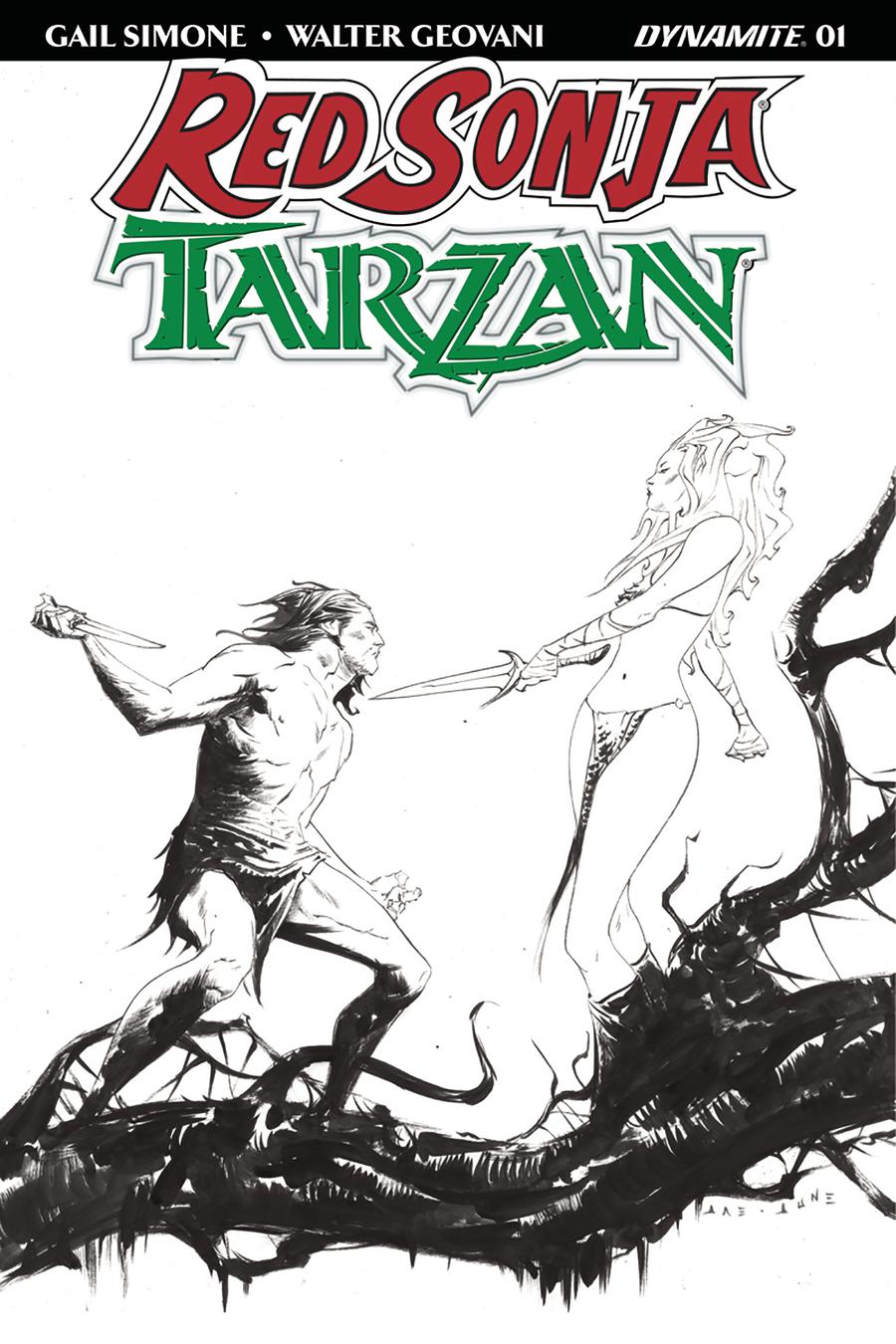 Red Sonja Tarzan #1 Cover I Incentive Jae Lee Black & White Cover