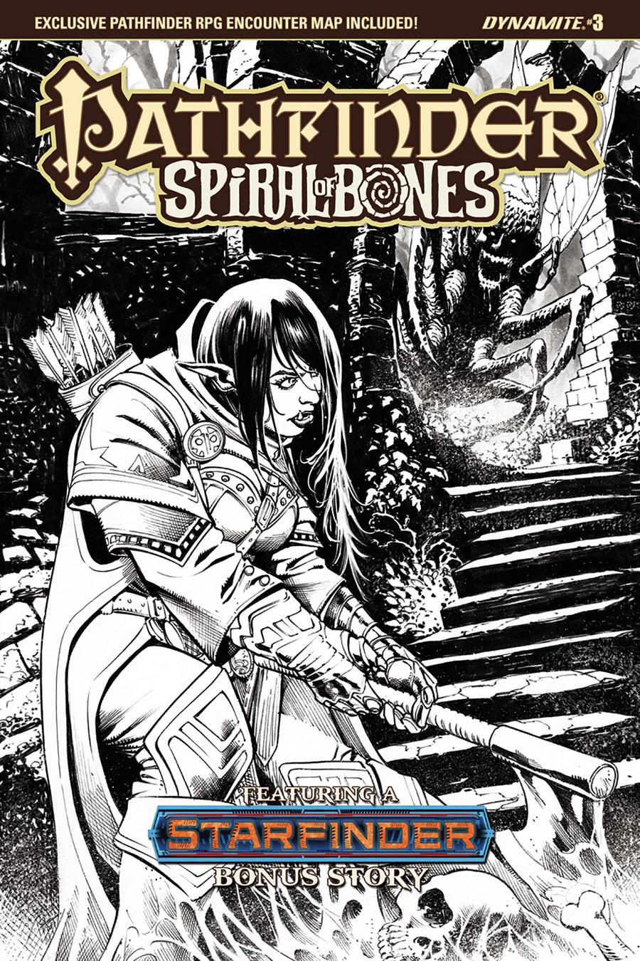 Pathfinder Spiral Of Bones #3 Cover E Incentive Marco Santucci Black & White Cover