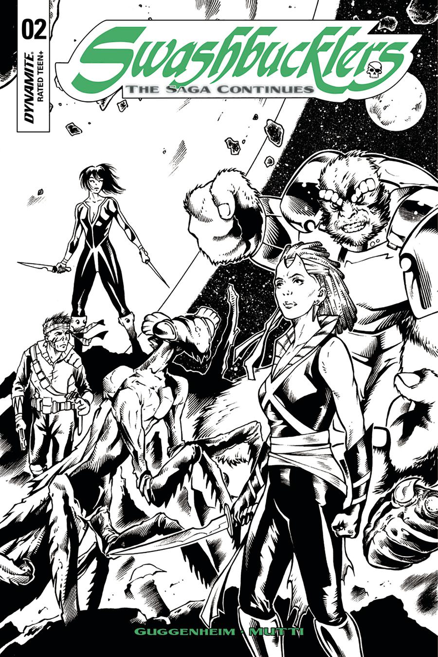 Swashbucklers Saga Continues #2 Cover D Incentive Andrea Mutti Black & White Cover