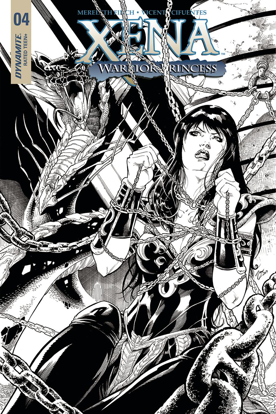 Xena Vol 2 #4 Cover D Incentive Vicente Cifuentes Black & White Cover