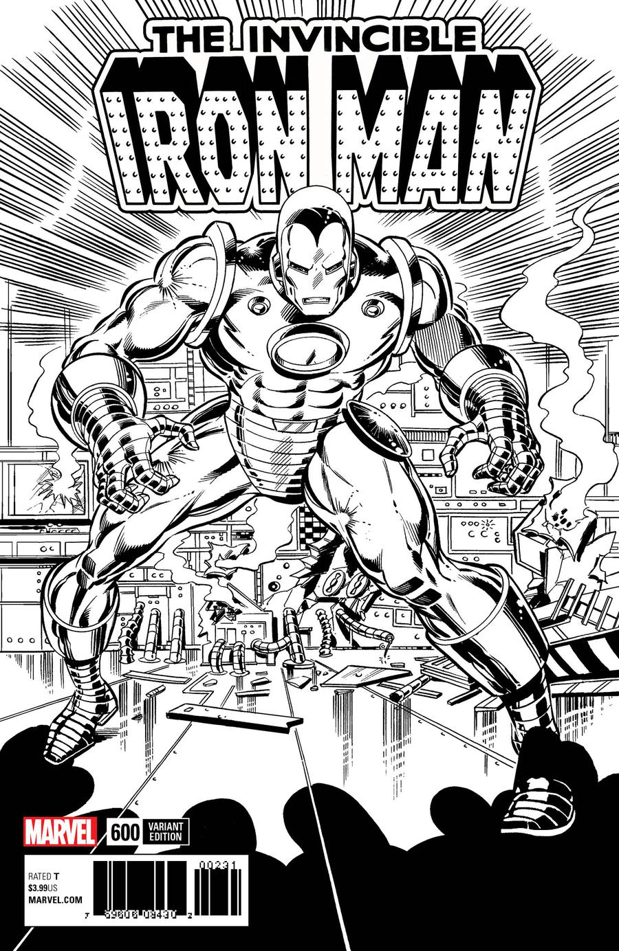 Invincible Iron Man Vol 3 #600 Cover G Incentive John Romita Jr Remastered Sketch Variant Cover