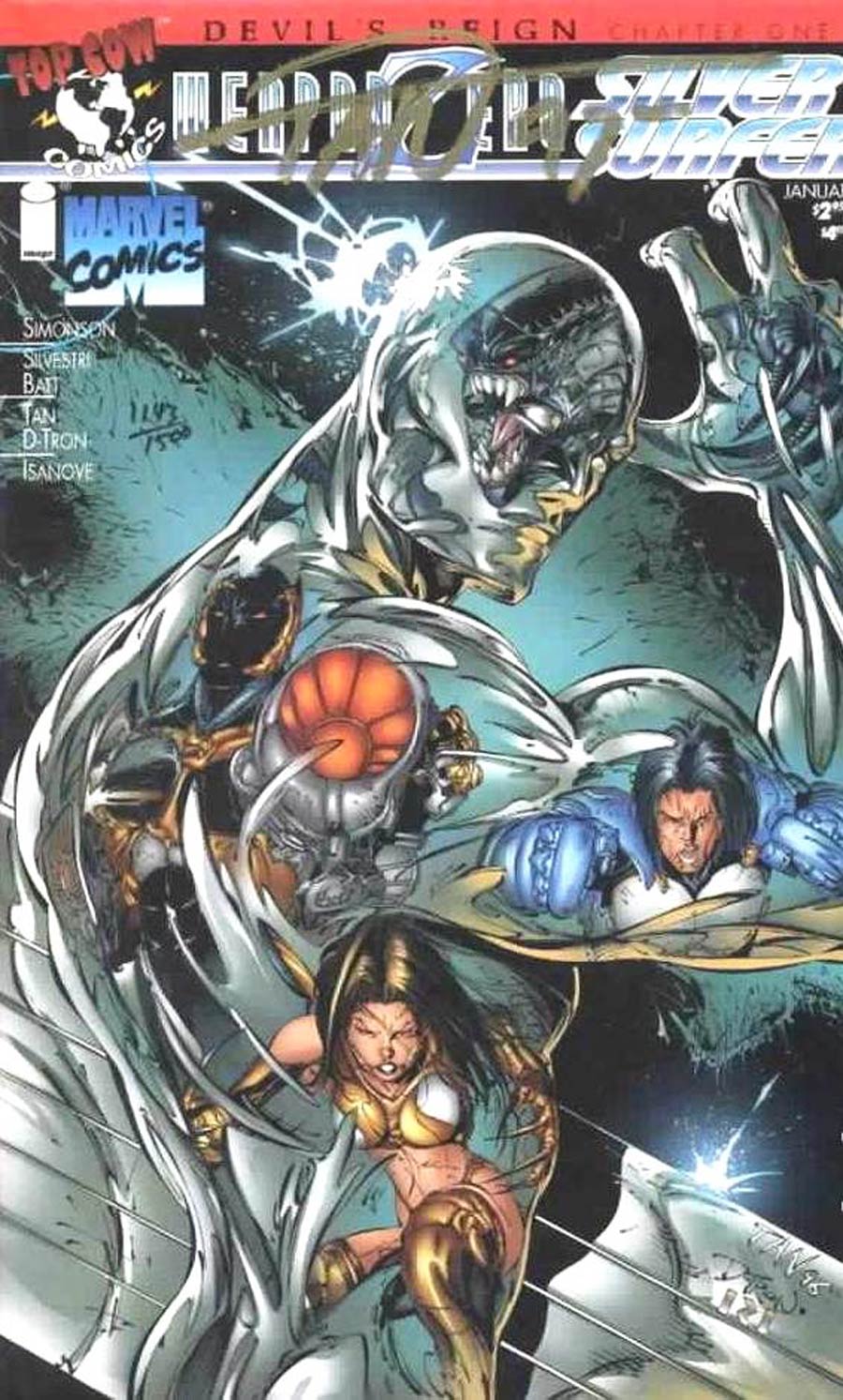 Weapon Zero Silver Surfer One Shot Cover F DF Signed With Certificate (Devils Reign Part 1)