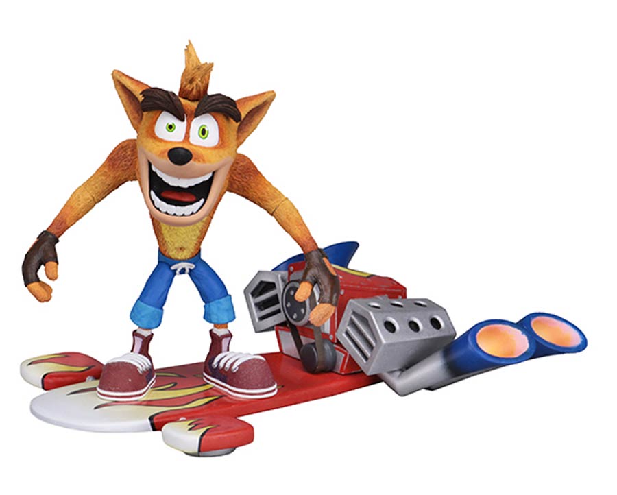 Crash Bandicoot Deluxe Hoverboard Crash 7-Inch Scale Action Figure
