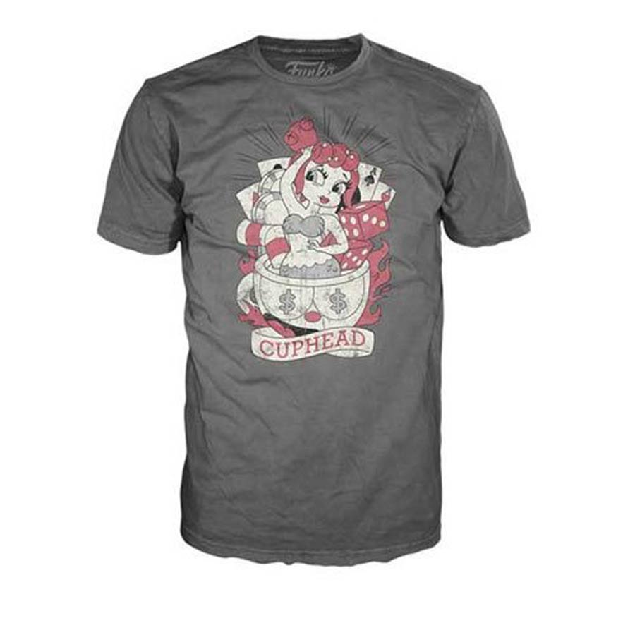POP Tees Cuphead Cups Ruin Tattoo T-Shirt Large
