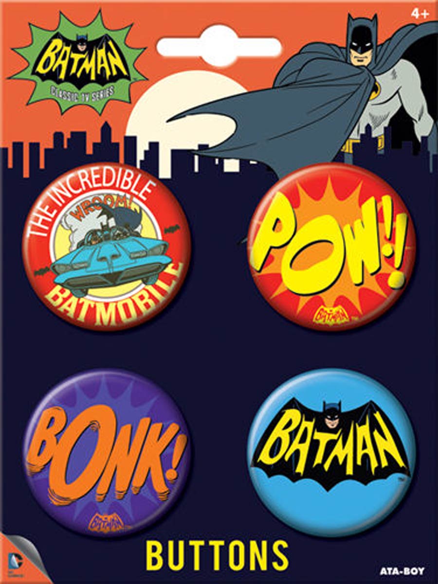 Batman TV Show 1960s Batman 60s Set 1 Carded 4-Button Set (85201BT4)