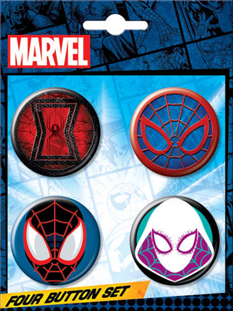 Marvel Comics Icons Spider-Man Carded 4-Button Set (86270BT4)