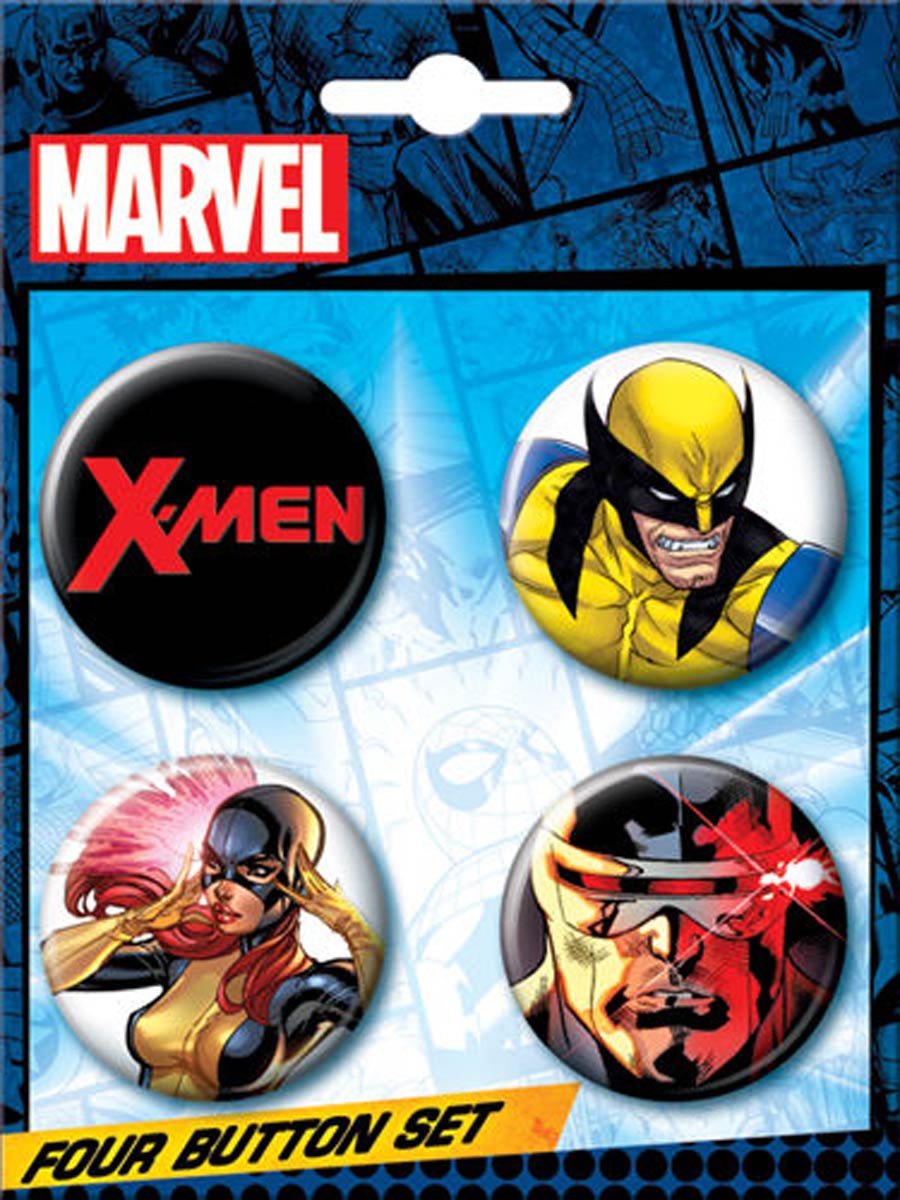 Marvel Comics X-Men Set Carded 4-Button Set (85668BT4)