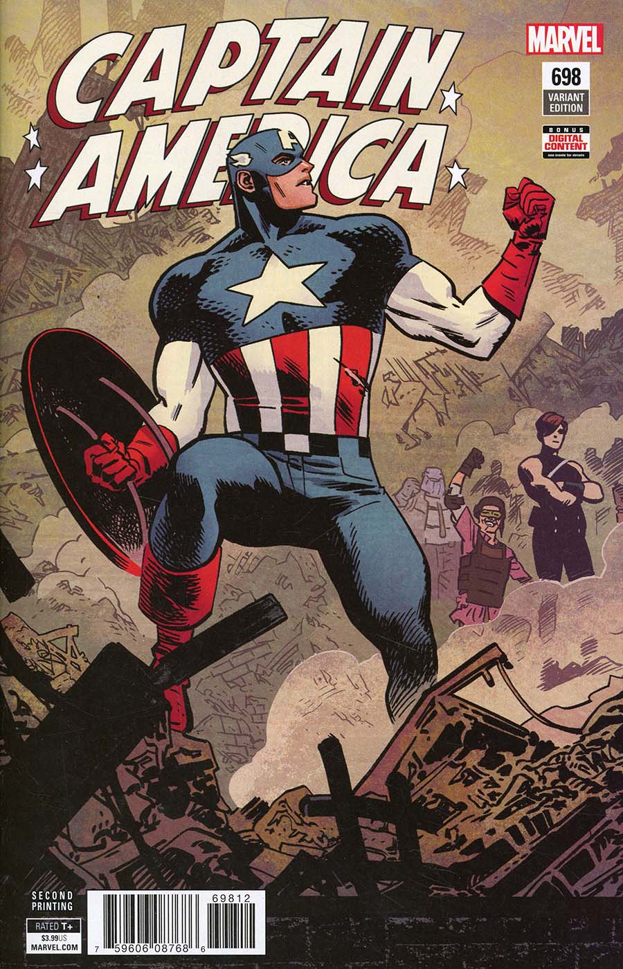 Captain America Vol 8 #698 Cover C 2nd Ptg Variant Chris Samnee Cover (Marvel Legacy Tie-In)