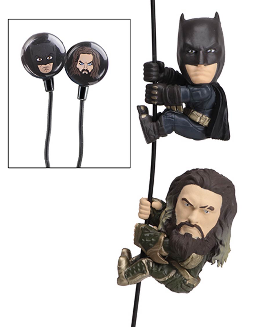 Scalers Justice League Batman And Aquaman 2-Pack Earbuds & 2-Inch Cable Grips