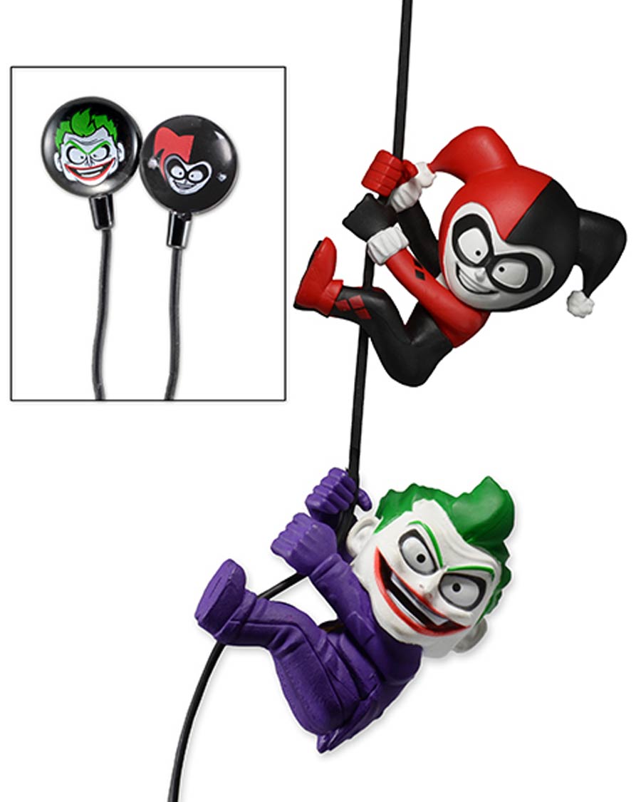 Scalers DC Comics Joker And Harley 2-Pack Earbuds & 2-Inch Cable Grips