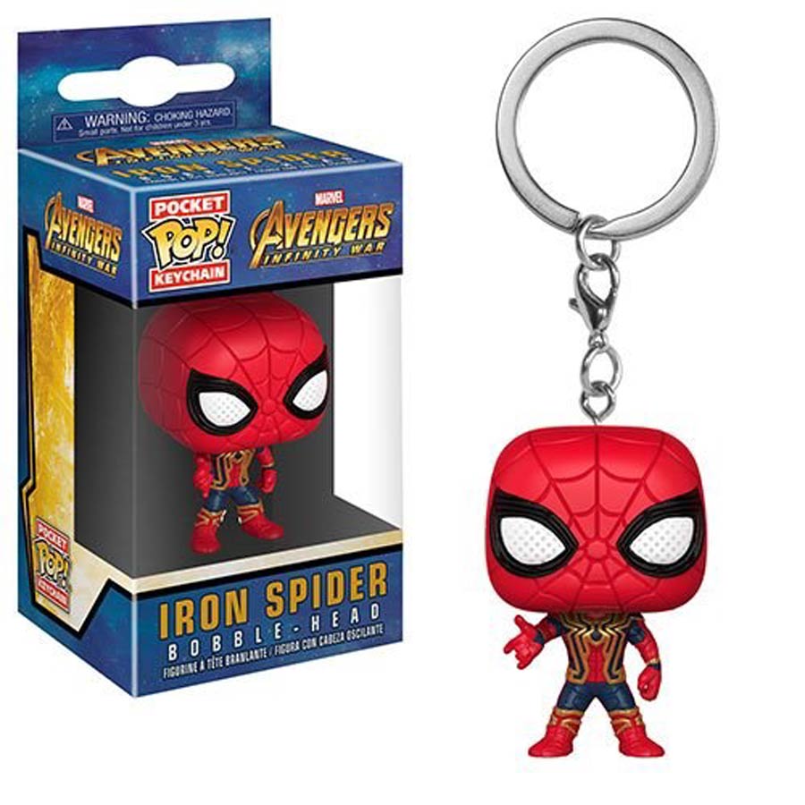 POP Marvel Avengers Infinity War Iron Spider Vinyl Figure Pocket Keychain