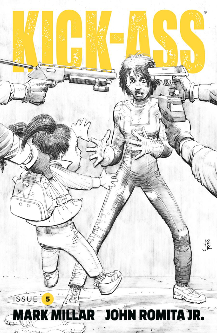 Kick-Ass Vol 4 #5 Cover B Variant John Romita Jr Black & White Cover