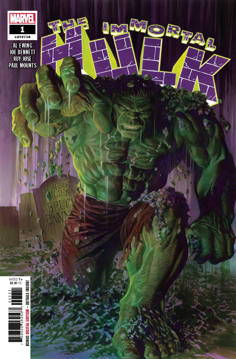 Immortal Hulk #1 Cover A 1st Ptg Regular Alex Ross Cover