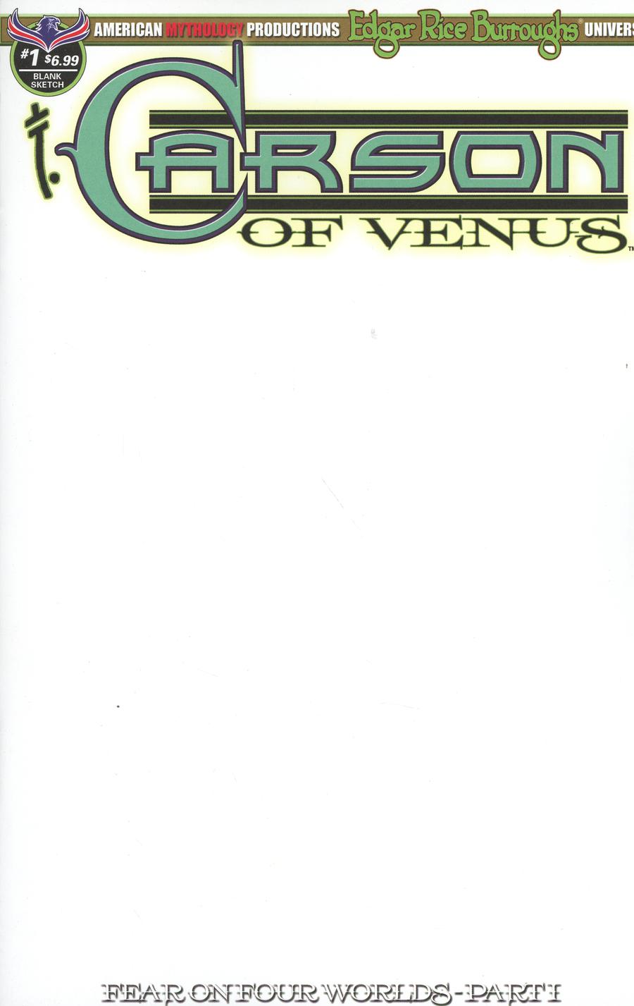 Carson Of Venus #1 Cover D Variant Blank Cover (Fear On Four Worlds Part 1)