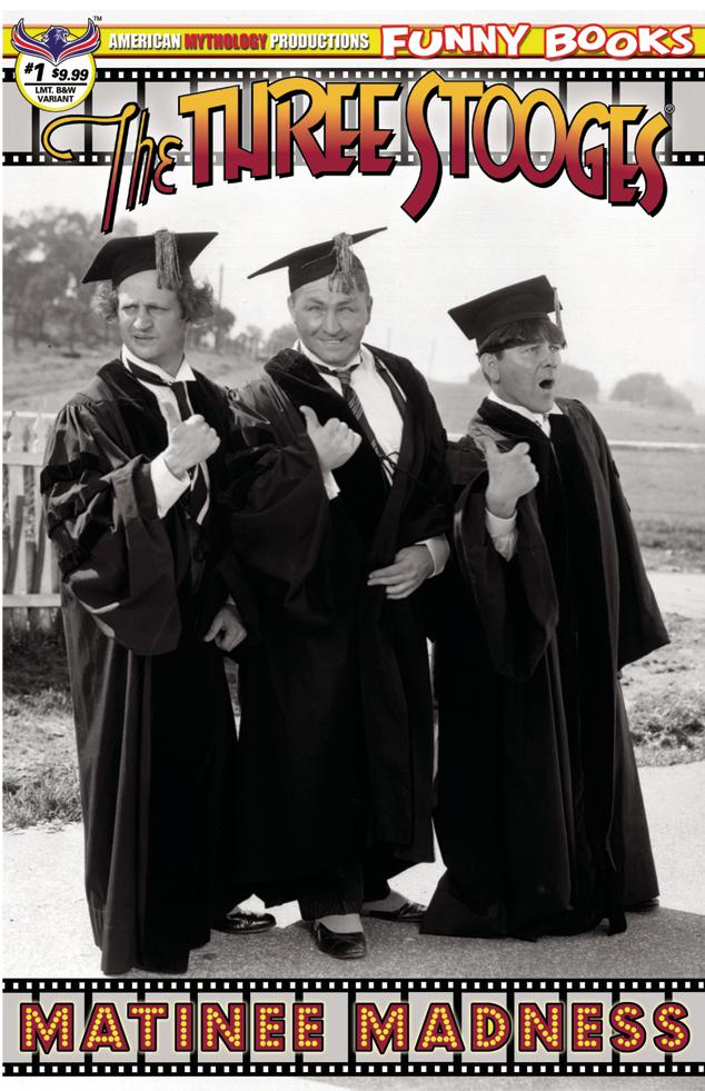 Three Stooges Matinee Madness #1 Cover C Variant Premium Black & White Photo Cover