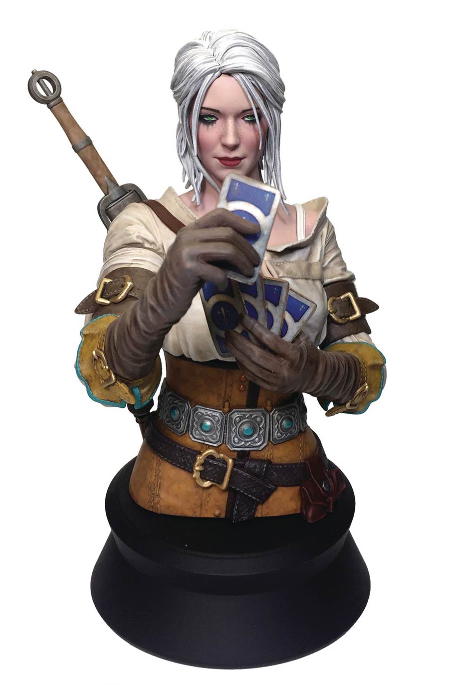 Witcher 3 Wild Hunt Ciri Playing Gwent Bust