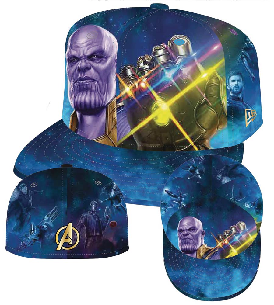 Avengers Infinity War Thanos & The Infinity Gauntlet 5950 Fitted Cap Size 7 5/8